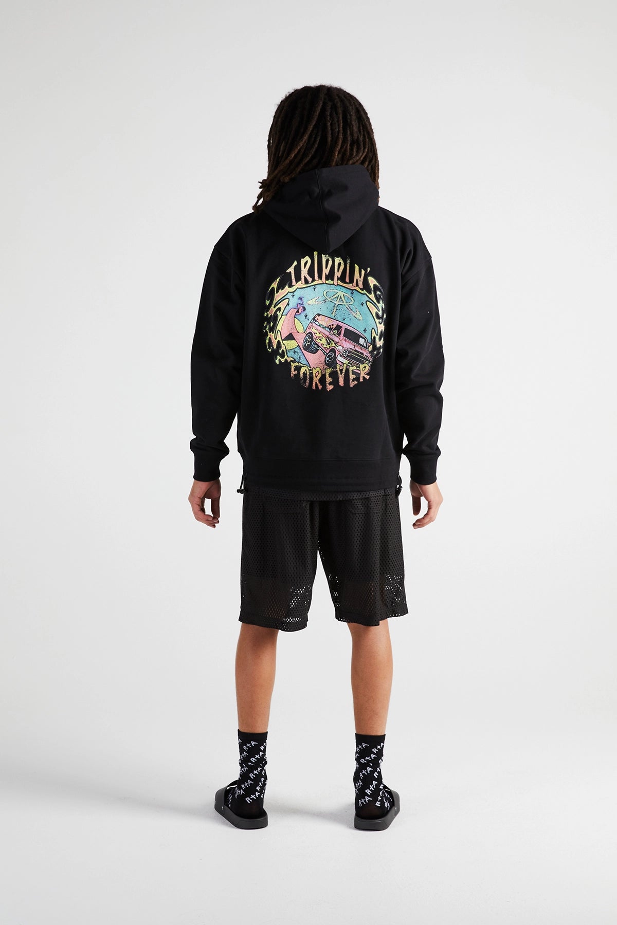 OVERSIZED HOODIE | BLACK TRIPPING FOREVER