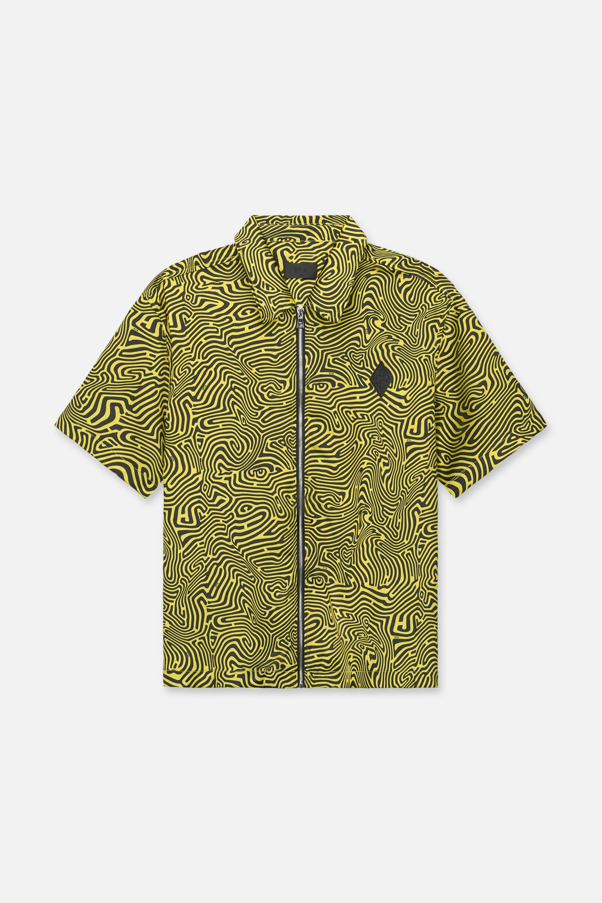 Men's Black Topography Zip Up Shirt | RTA
