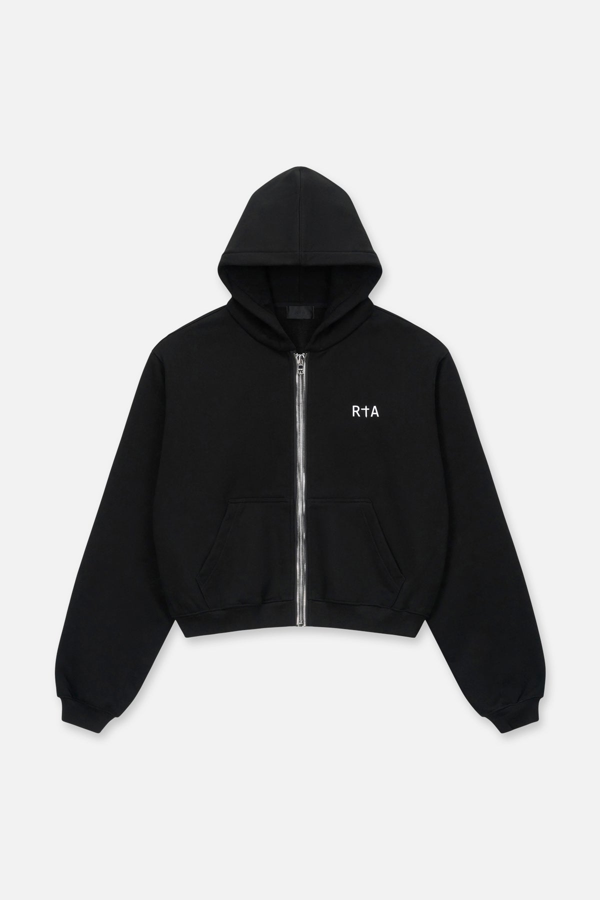 Black Cropped Zip Hoodie | RTA