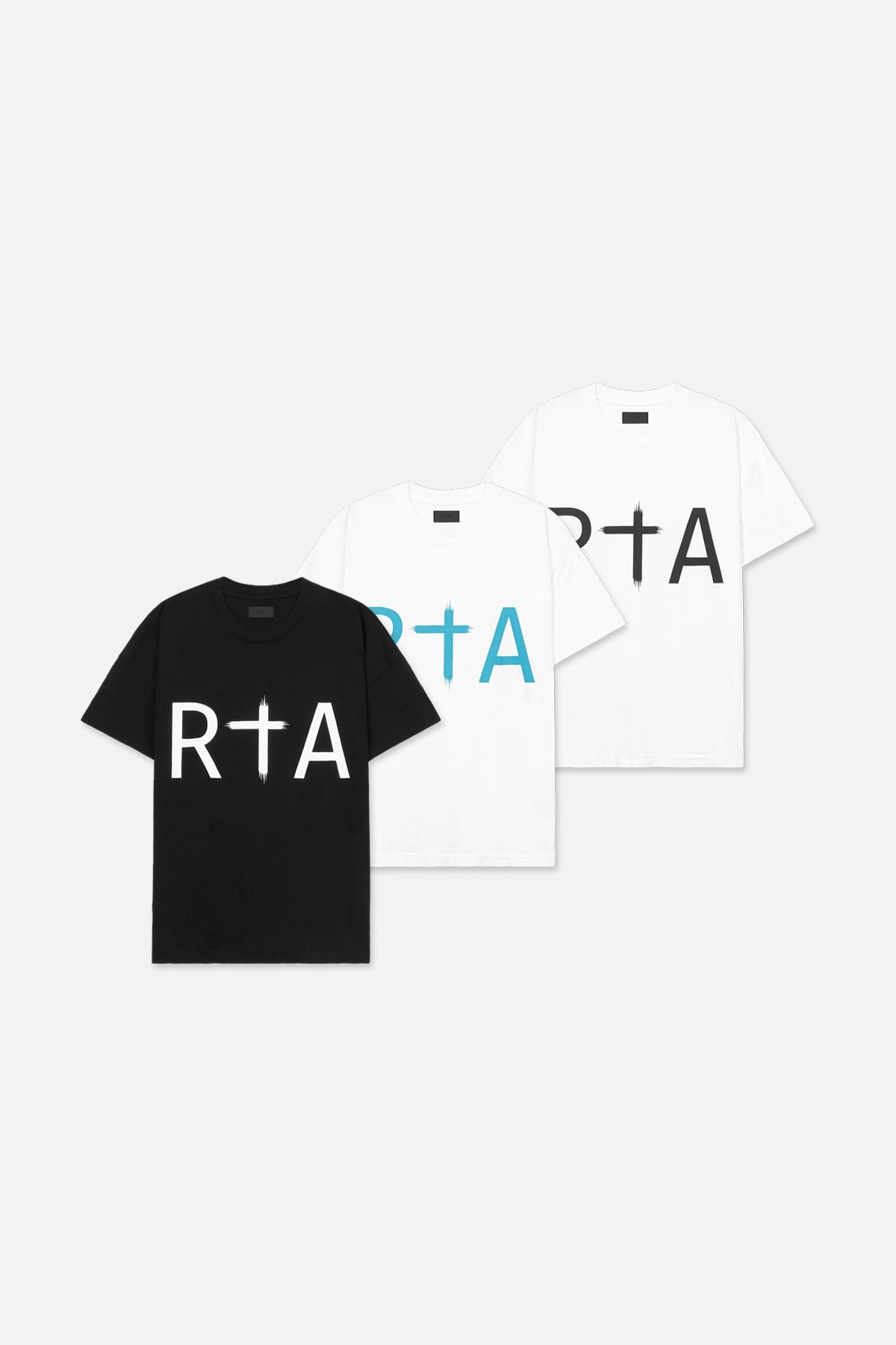 Men's Black White Cotton Tee 3 Pack | RTA