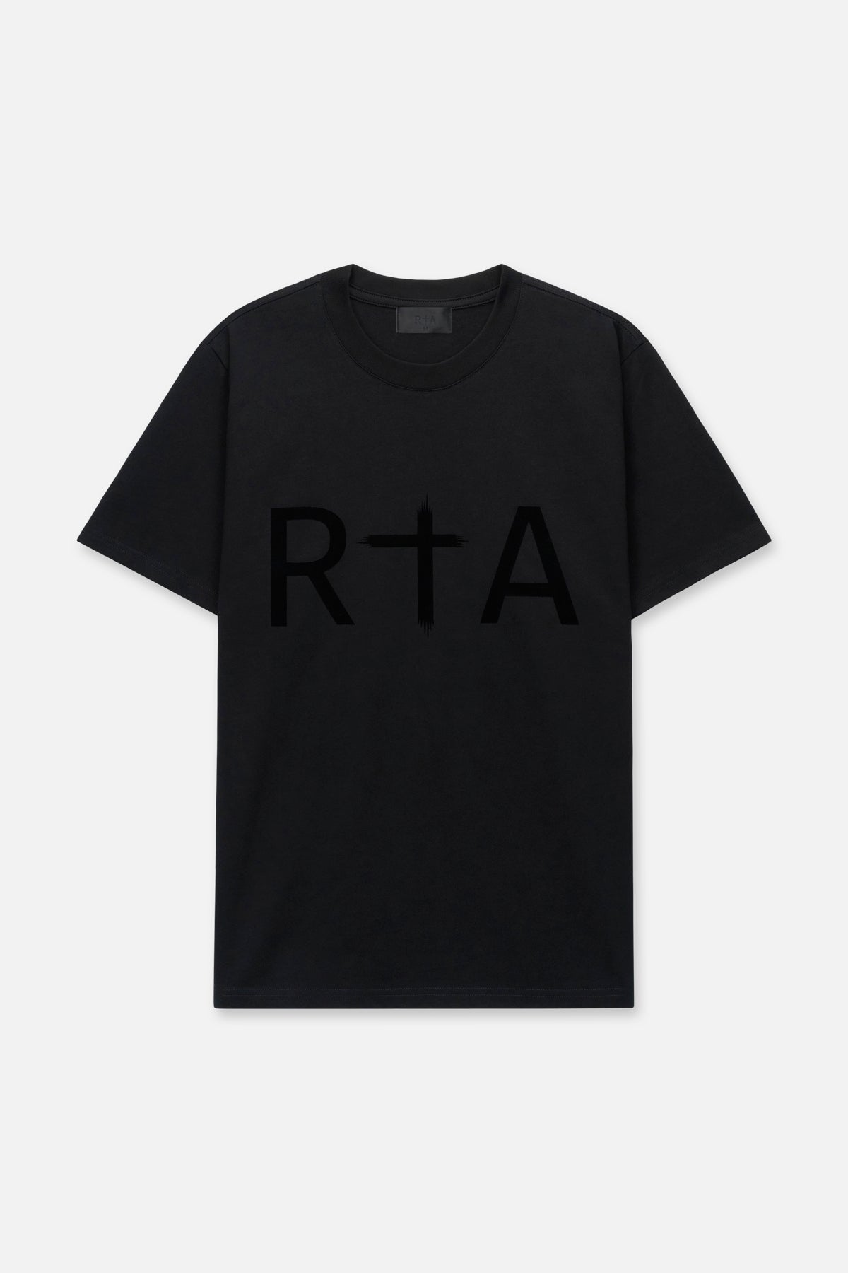 Men's Black Flocked Premium T-Shirt | RTA