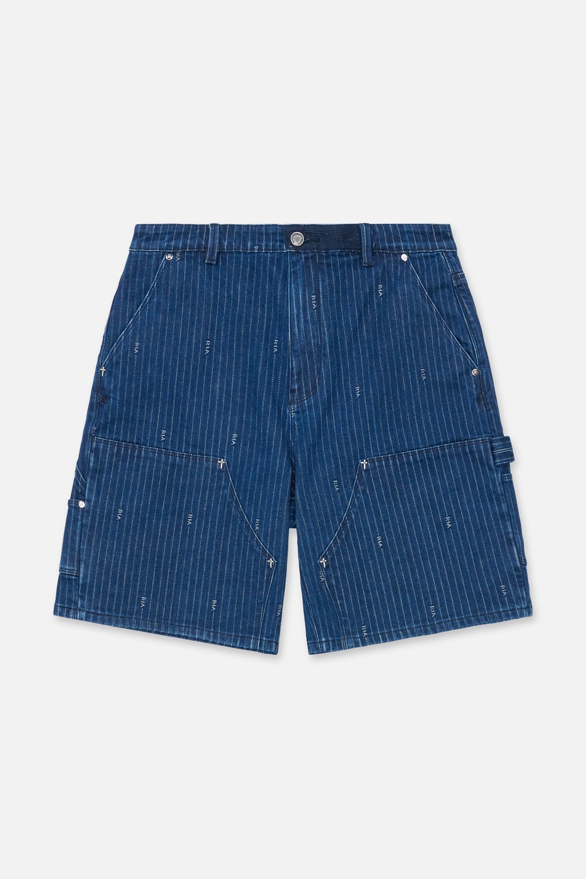 Men's Blue Pinstripe Denim Shorts | RTA