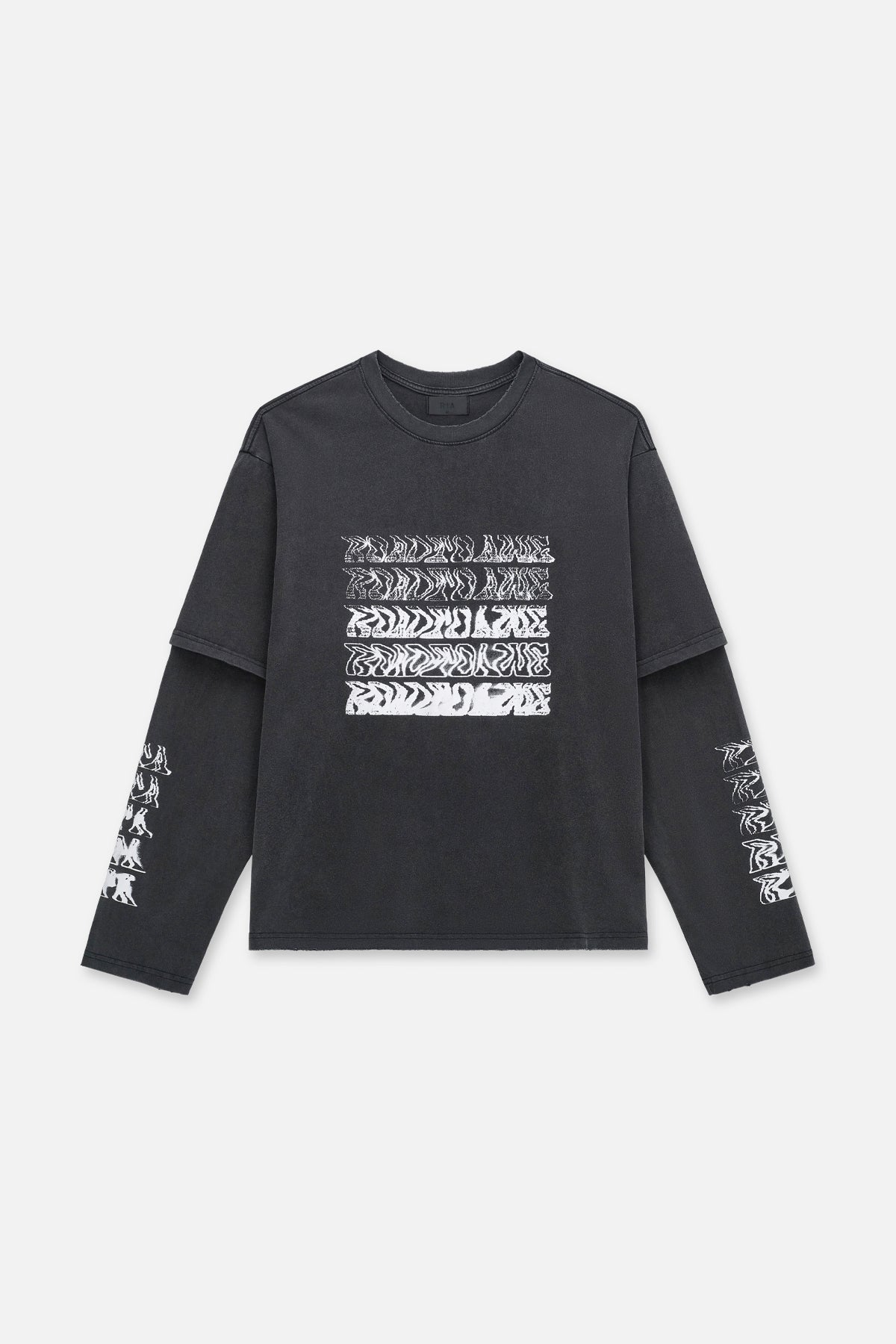 Men's Black Double Layered Long Sleeve Tee | RTA