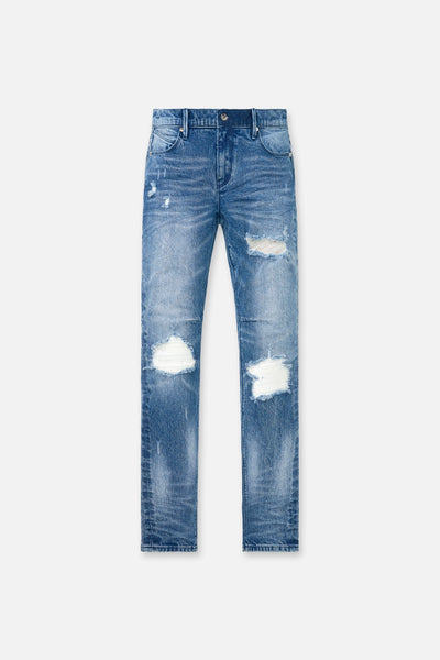 CLAYTON RIPPED SKINNY JEAN | MEDIUM WASH DISTRESSED