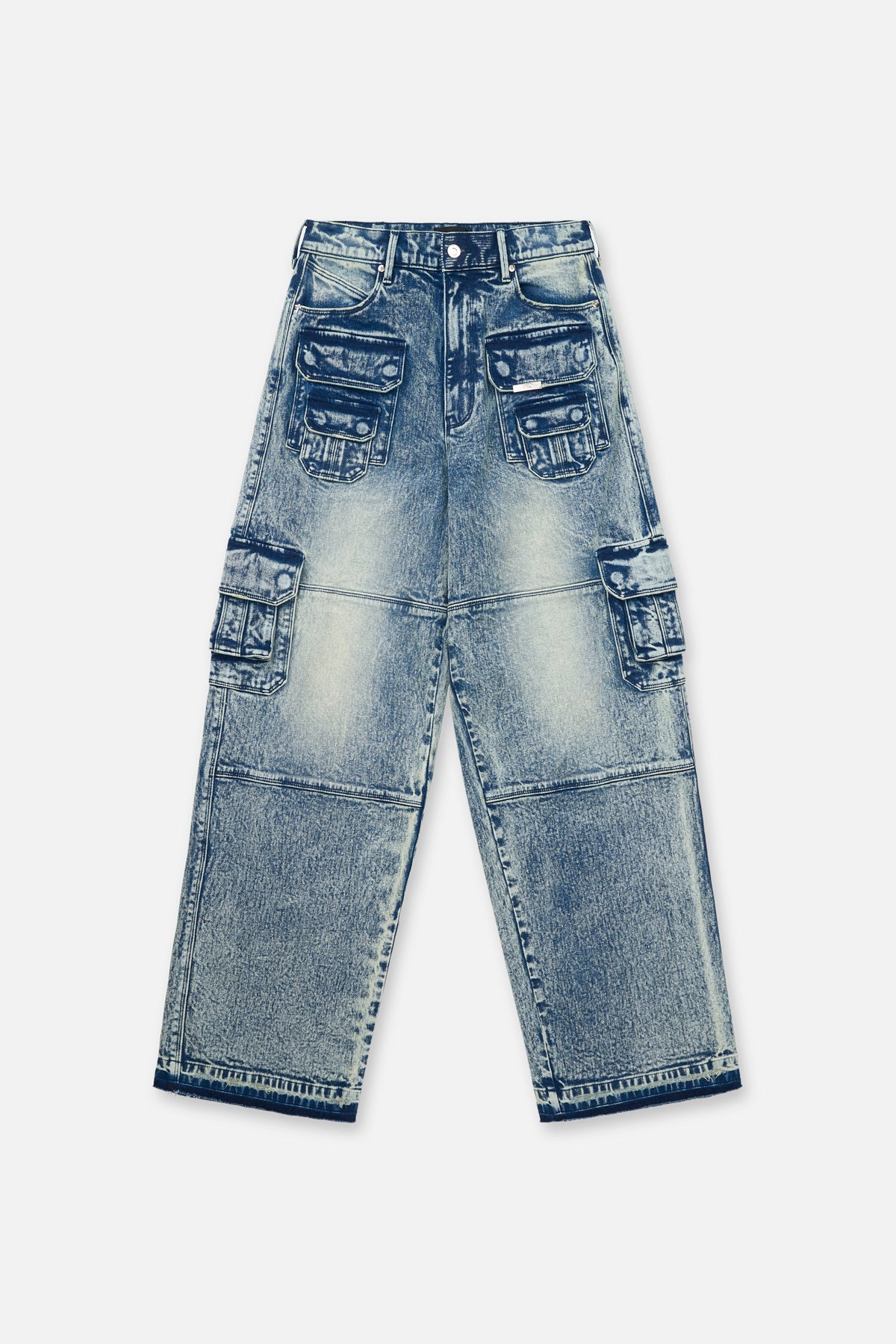 Men's Medium Acid Wash Roman Cargo Jeans | RTA