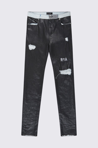 BRYANT RIPPED SKINNY JEAN | BLACK WAX COATED