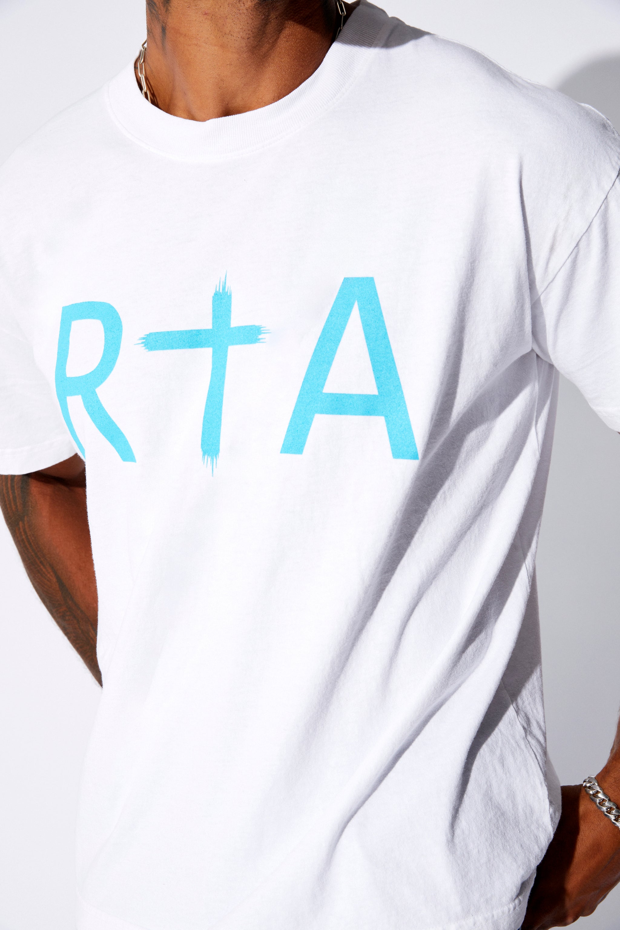 Men's Rta Magazine Men's Blue Short Sleeve Tee | RTA