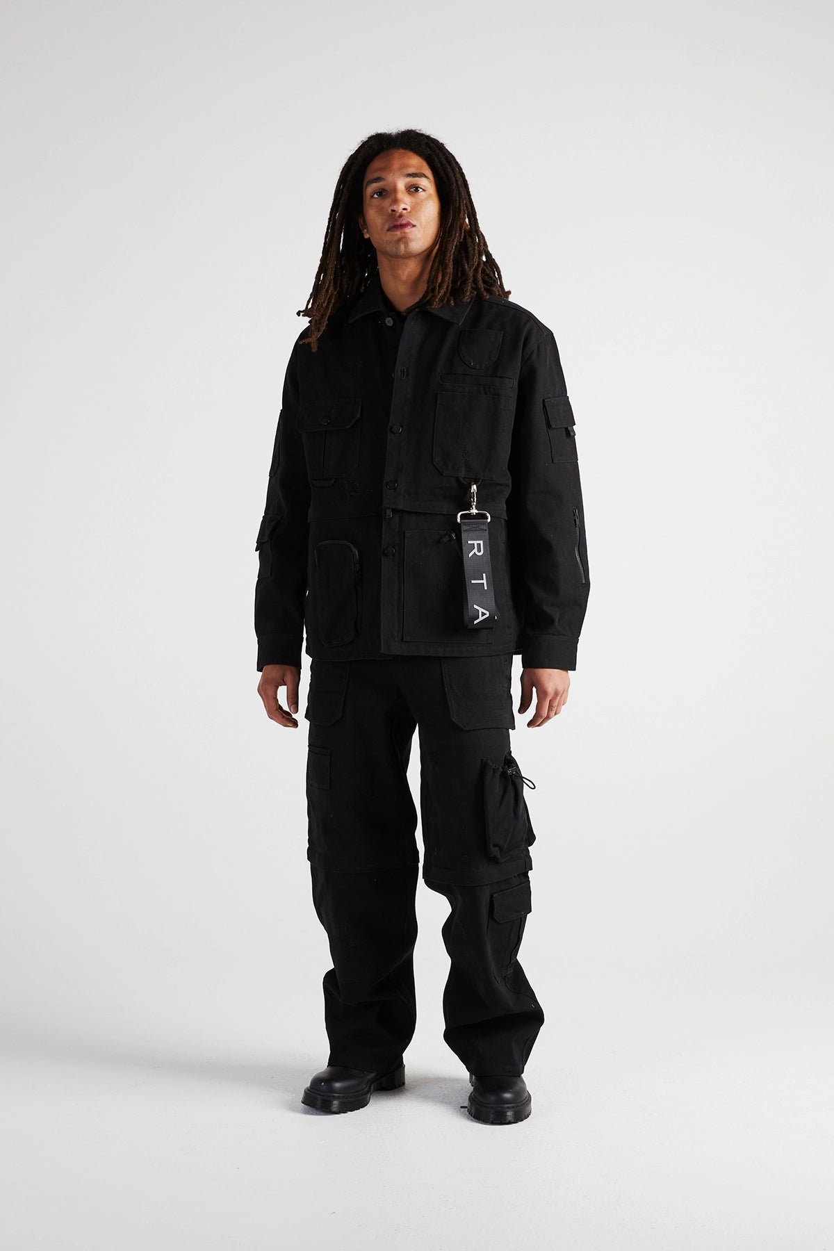 MULTI POCKET JACKET | BLACK DESTROYED