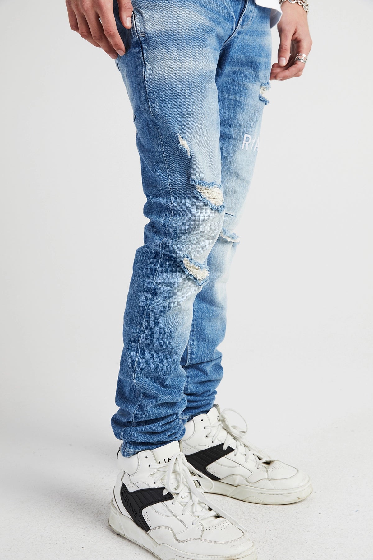 CLAYTON SKINNY JEAN | RIPPED MEDIUM BLUE