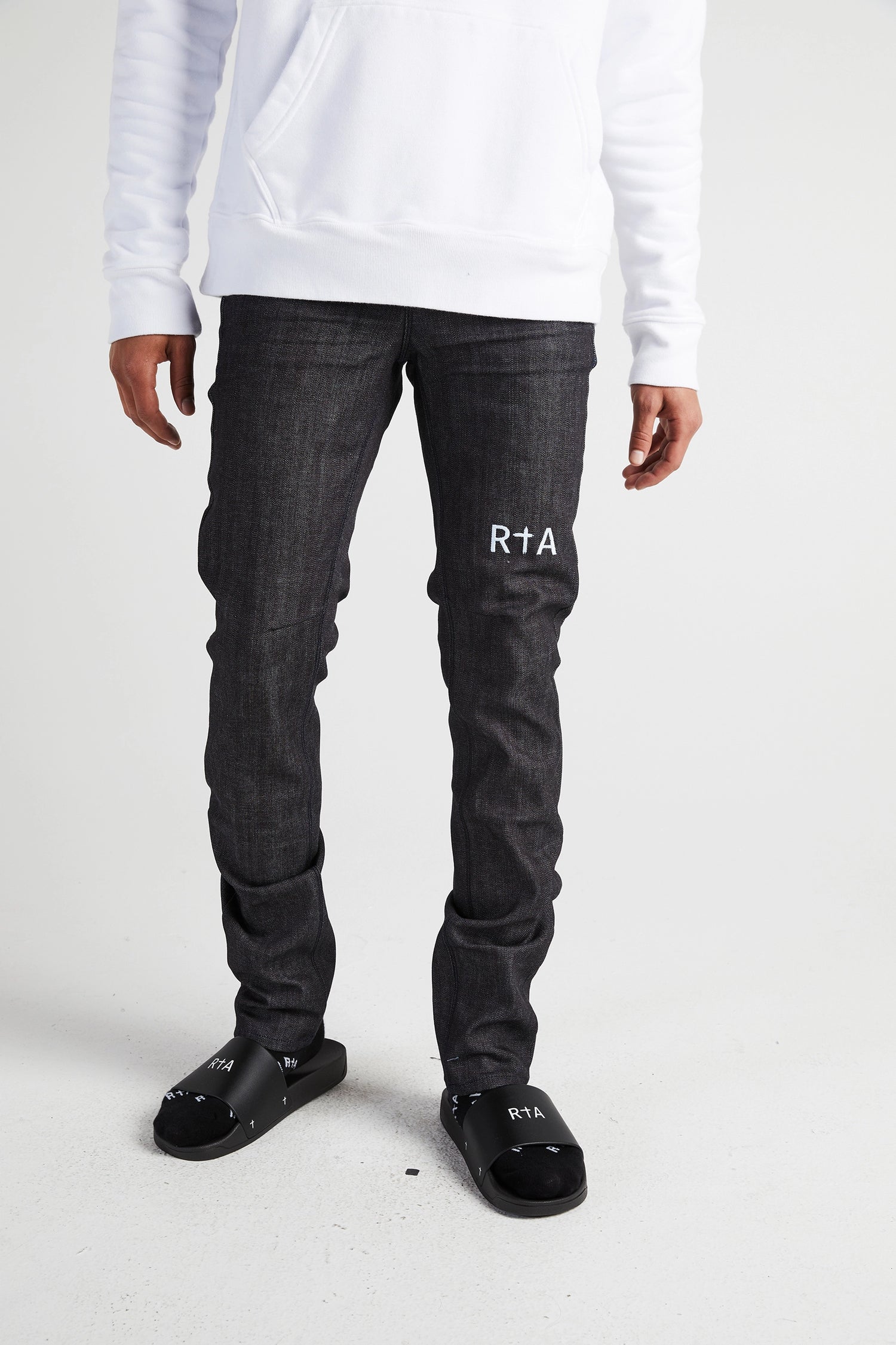 RTA Black Silver Stripe Joan Pinstripe Pants Size 25