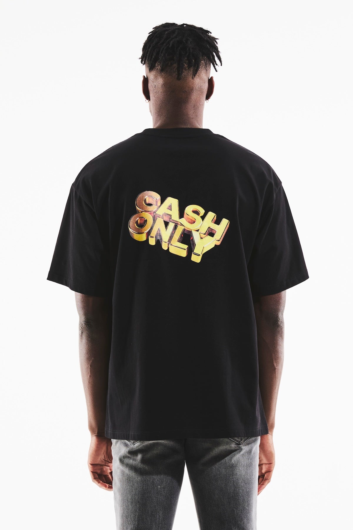 Men's Black Oversized Cotton Tee | RTA