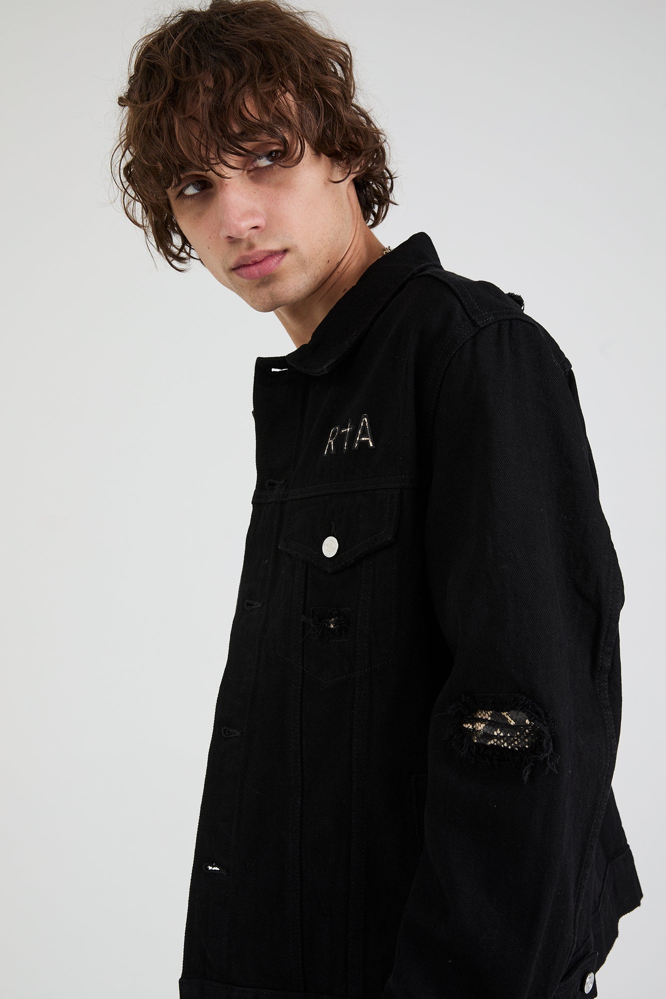 ELMER JACKET | BLACK DISTRESSED SNAKE