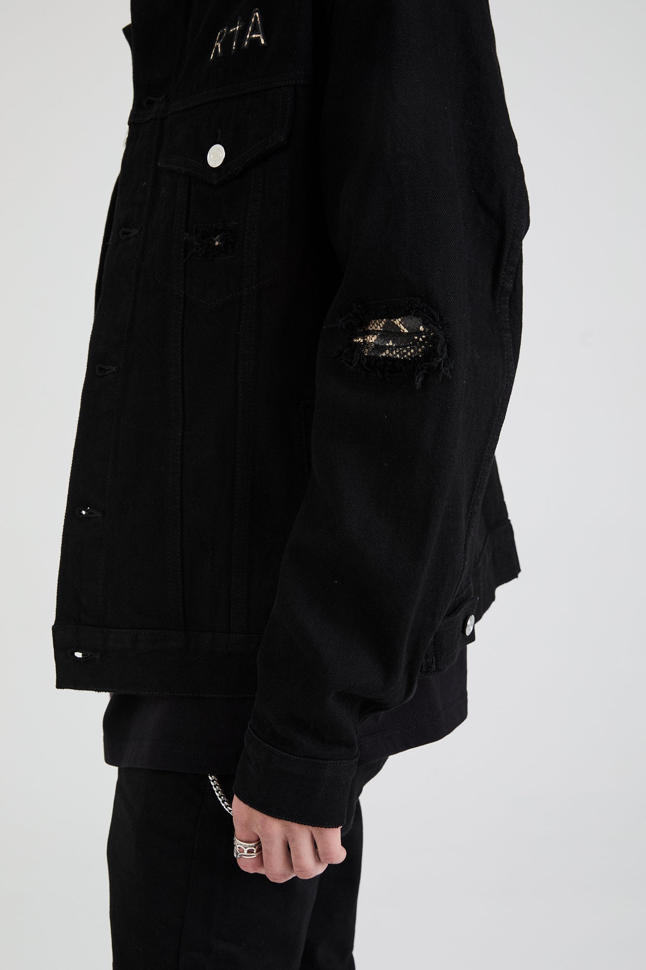 ELMER JACKET | BLACK DISTRESSED SNAKE