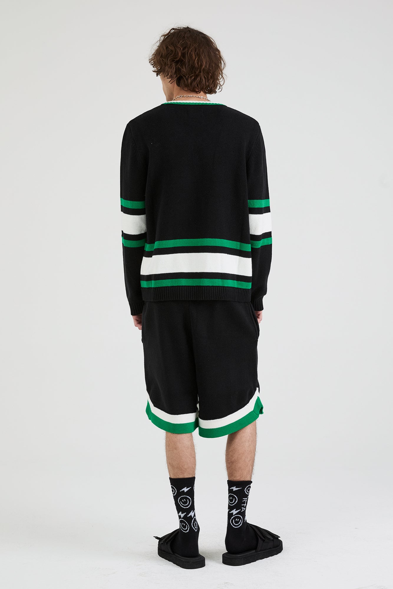 JOSHUA SWEATER | BLACK GREEN LOGO