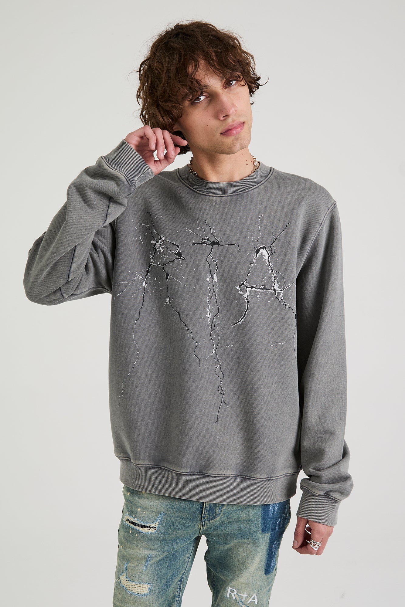 CHARLES SWEATSHIRT | STONE CRACKED LOGO