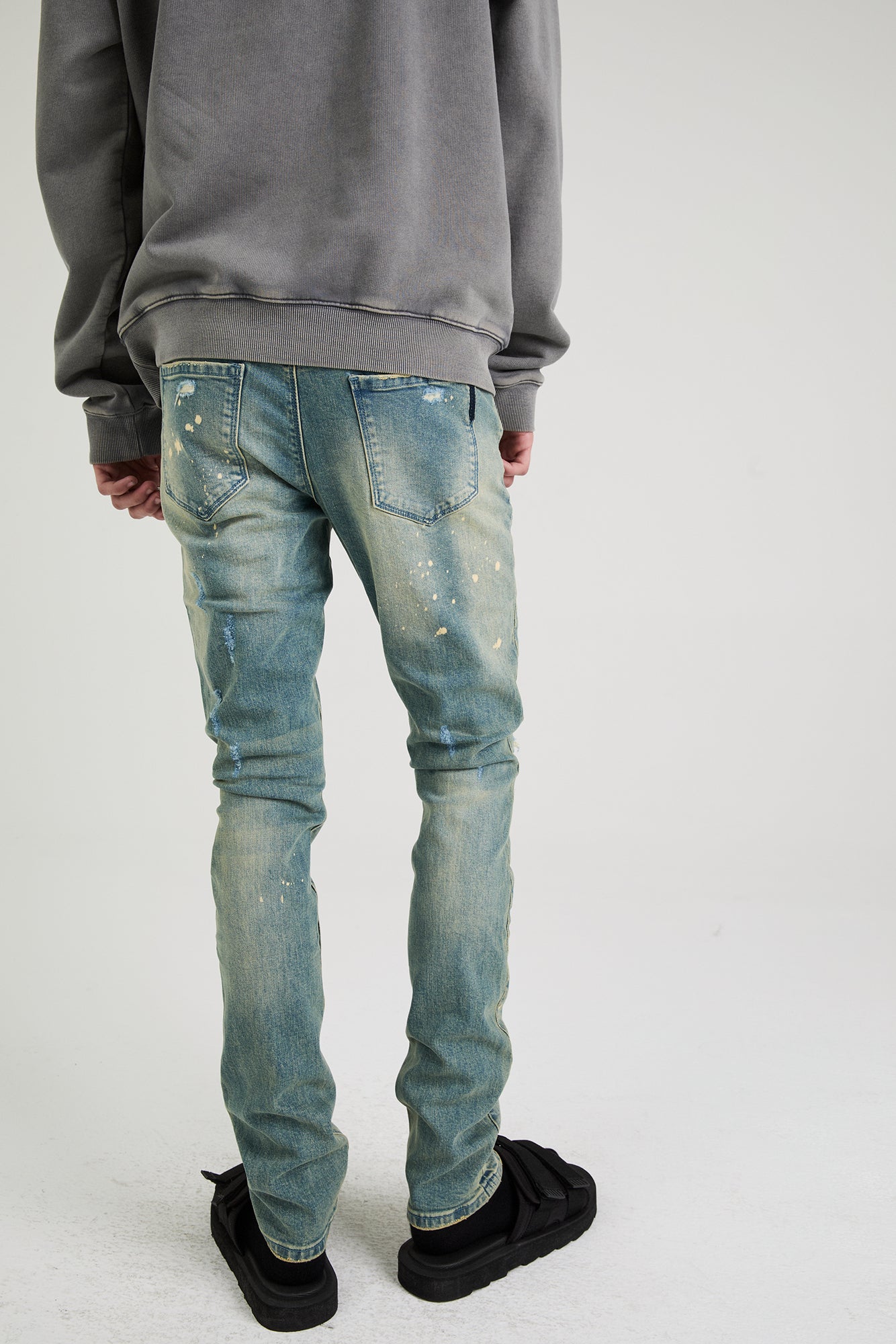 Men's Blue Distressed Skinny Jeans | RTA