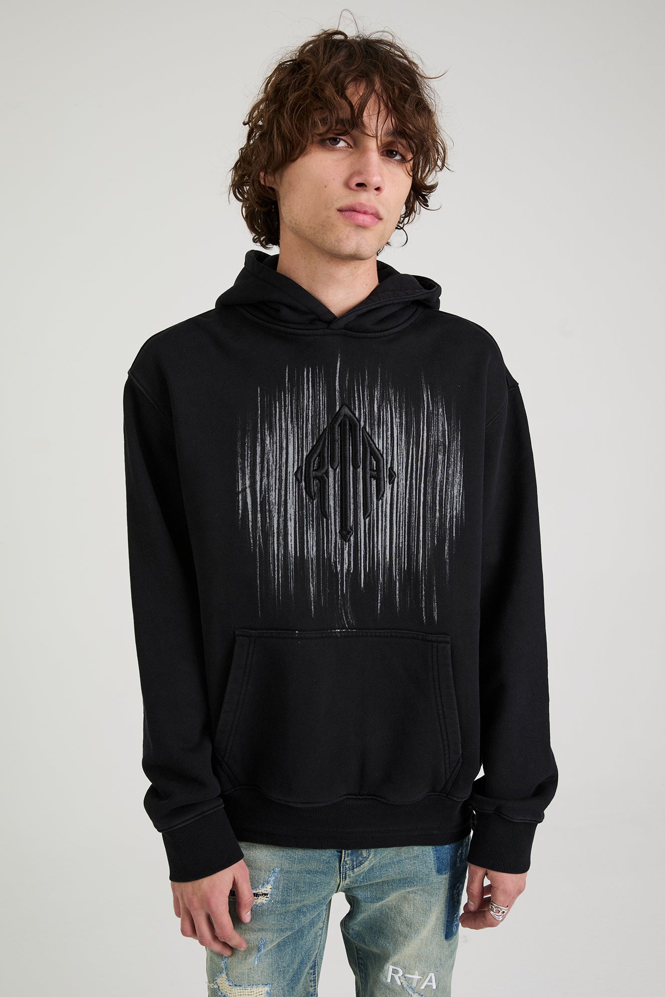 JORDAN HOODIE | BLACK ETCHED MONOGRAM