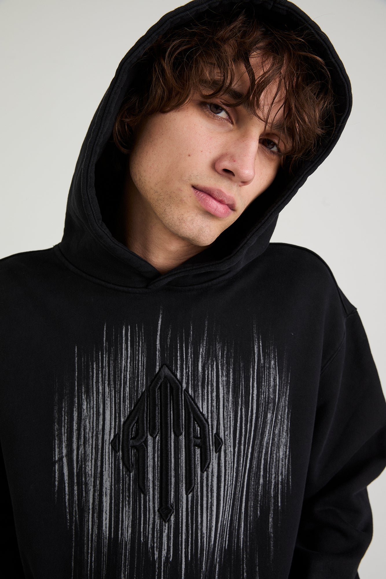 JORDAN HOODIE | BLACK ETCHED MONOGRAM