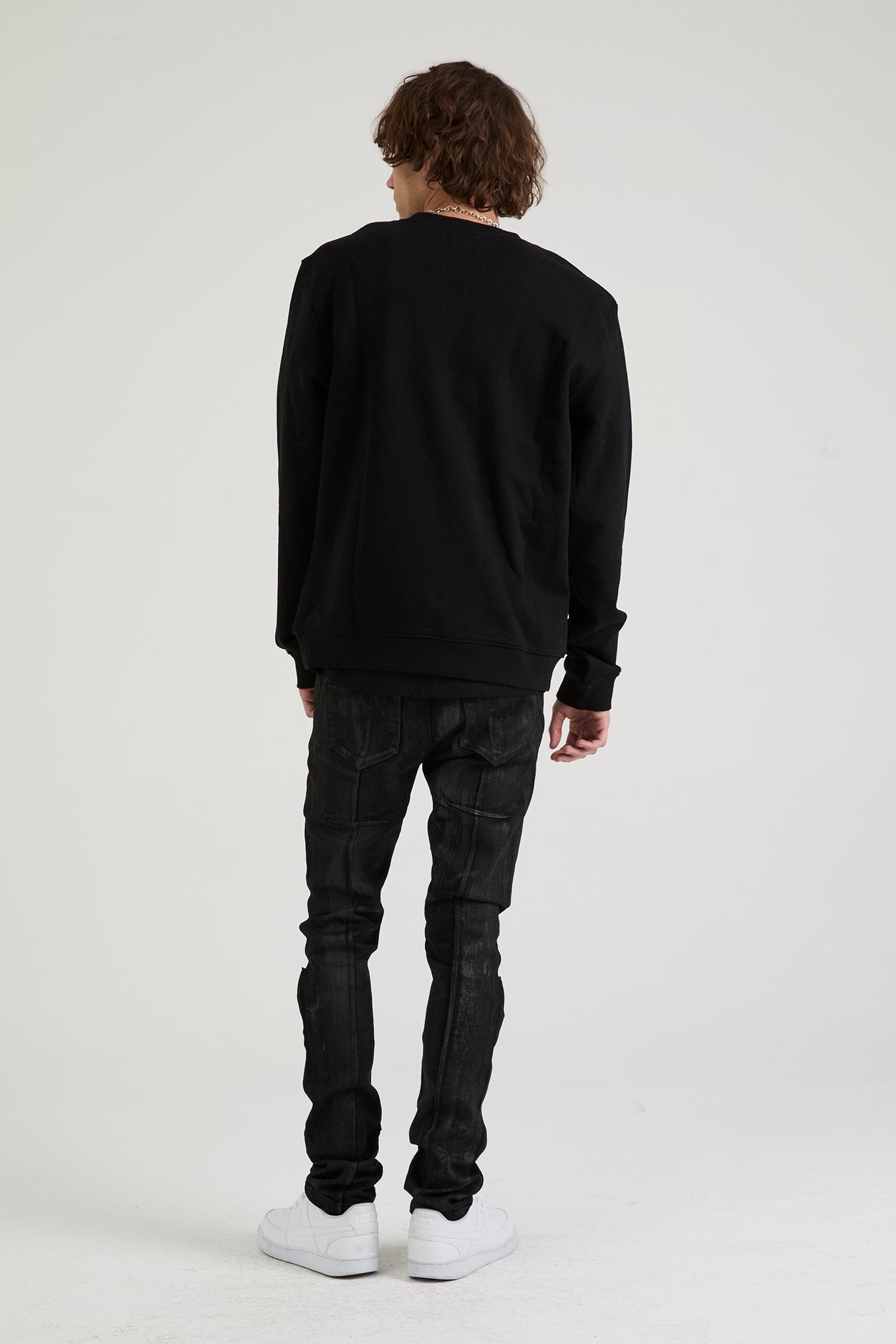 CHARLES SWEATSHIRT | BLACK CRACKED LOGO