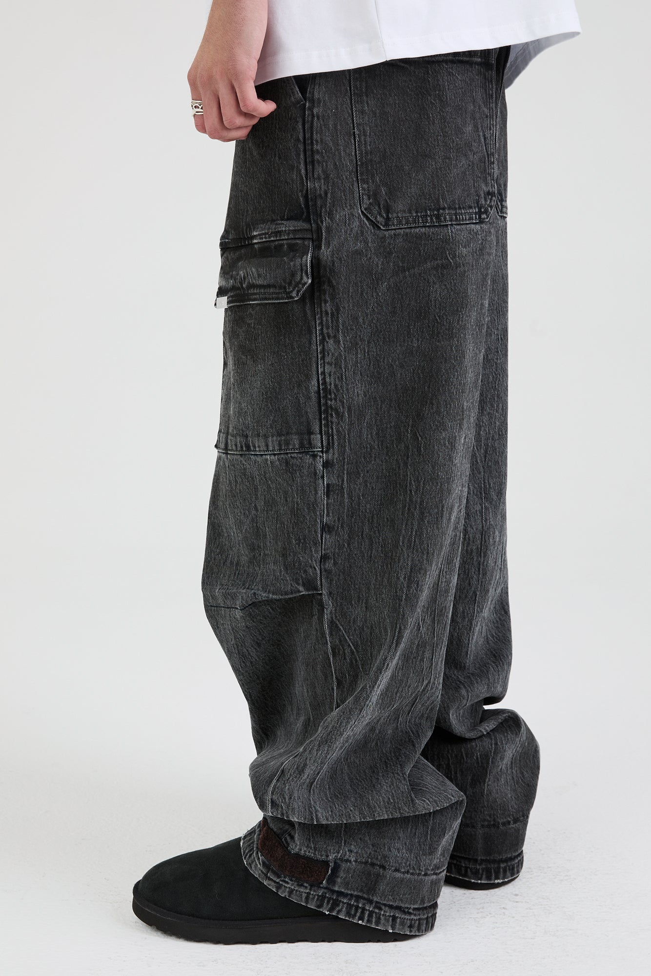 WYLIE CARGO JEAN | GREY COATED BLUE