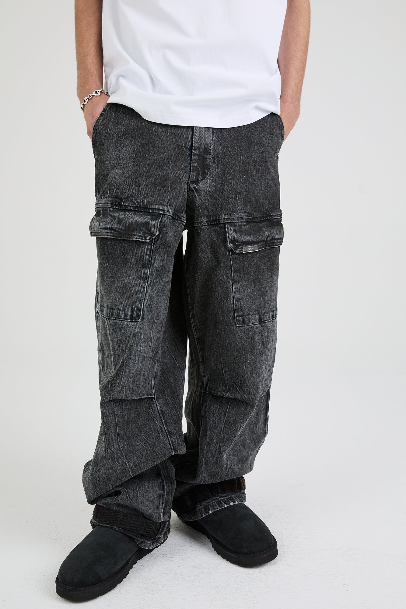 WYLIE CARGO JEAN | GREY COATED BLUE