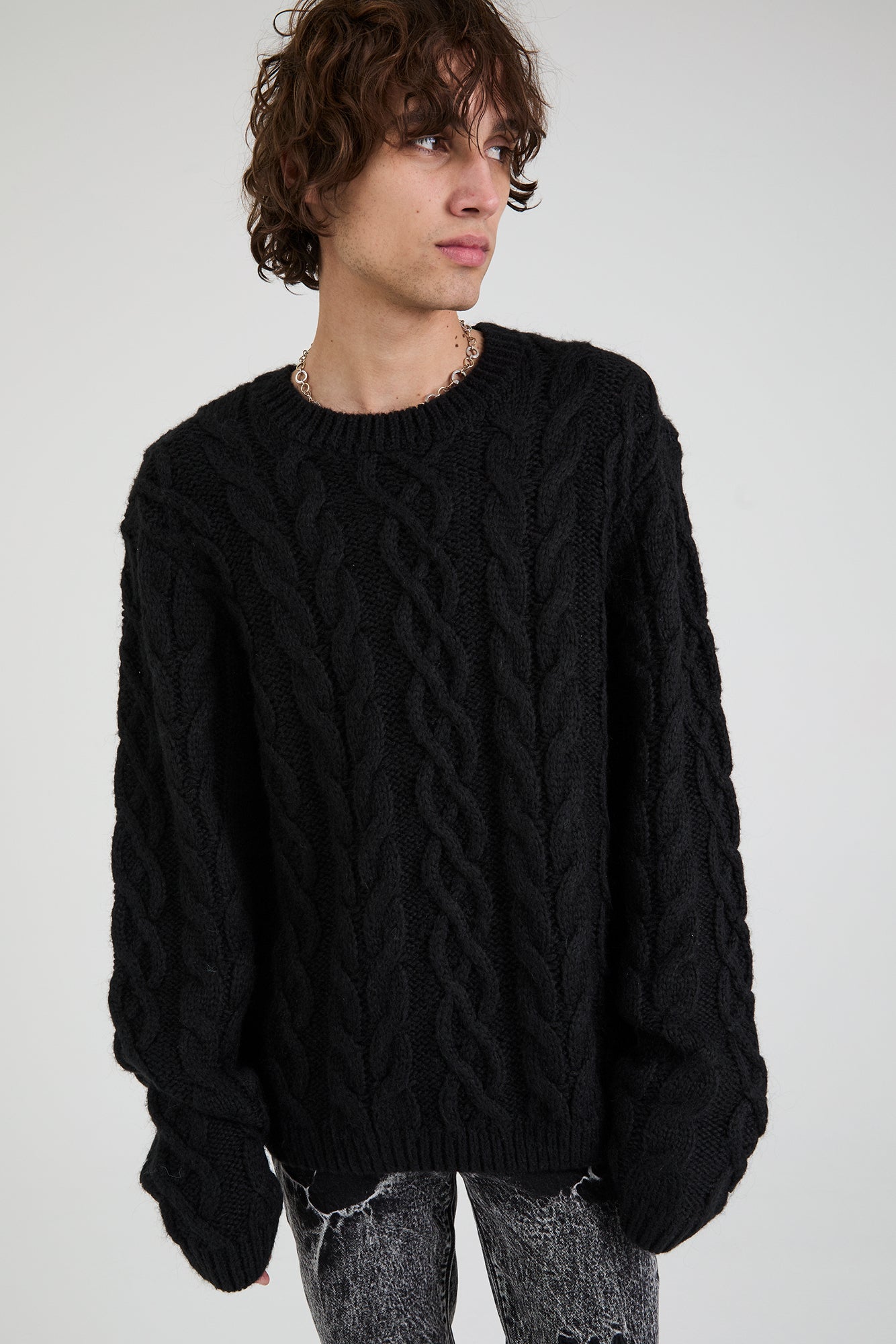 ETHAN SWEATER | BLACK CABLE KNIT