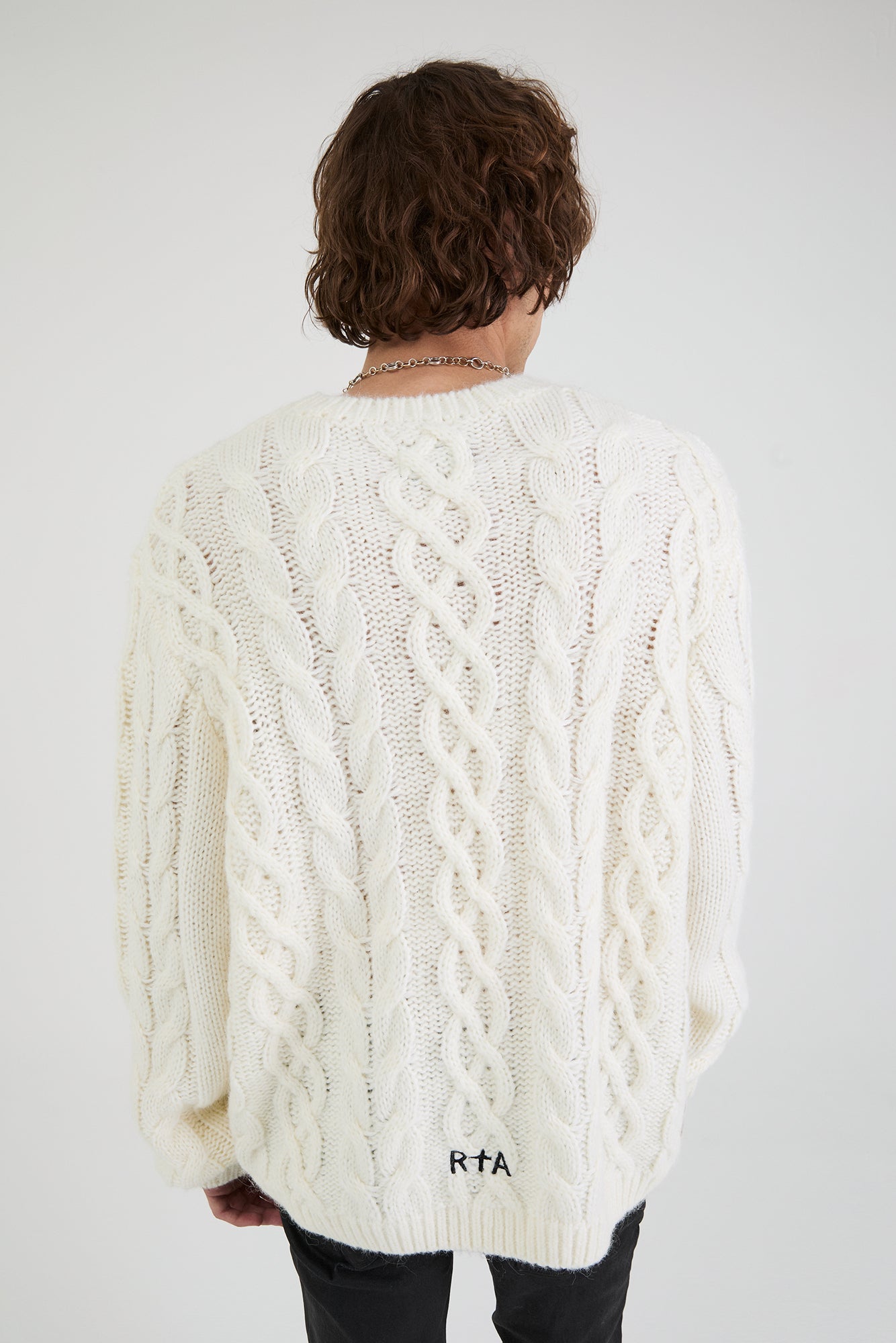 ETHAN SWEATER | WHITE CABLE KNIT