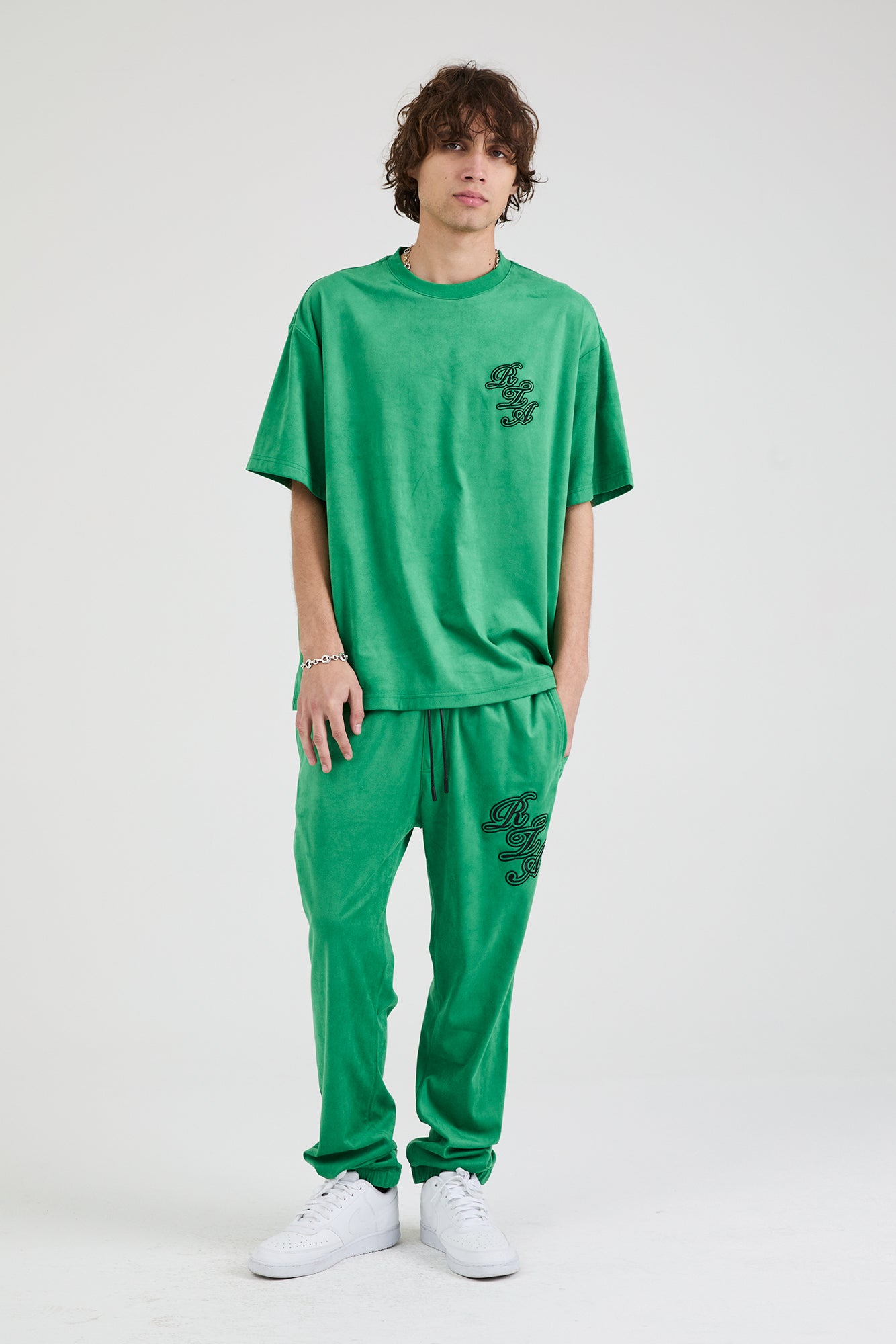 OWEN SWEATPANT | GREEN SCRIPT LOGO