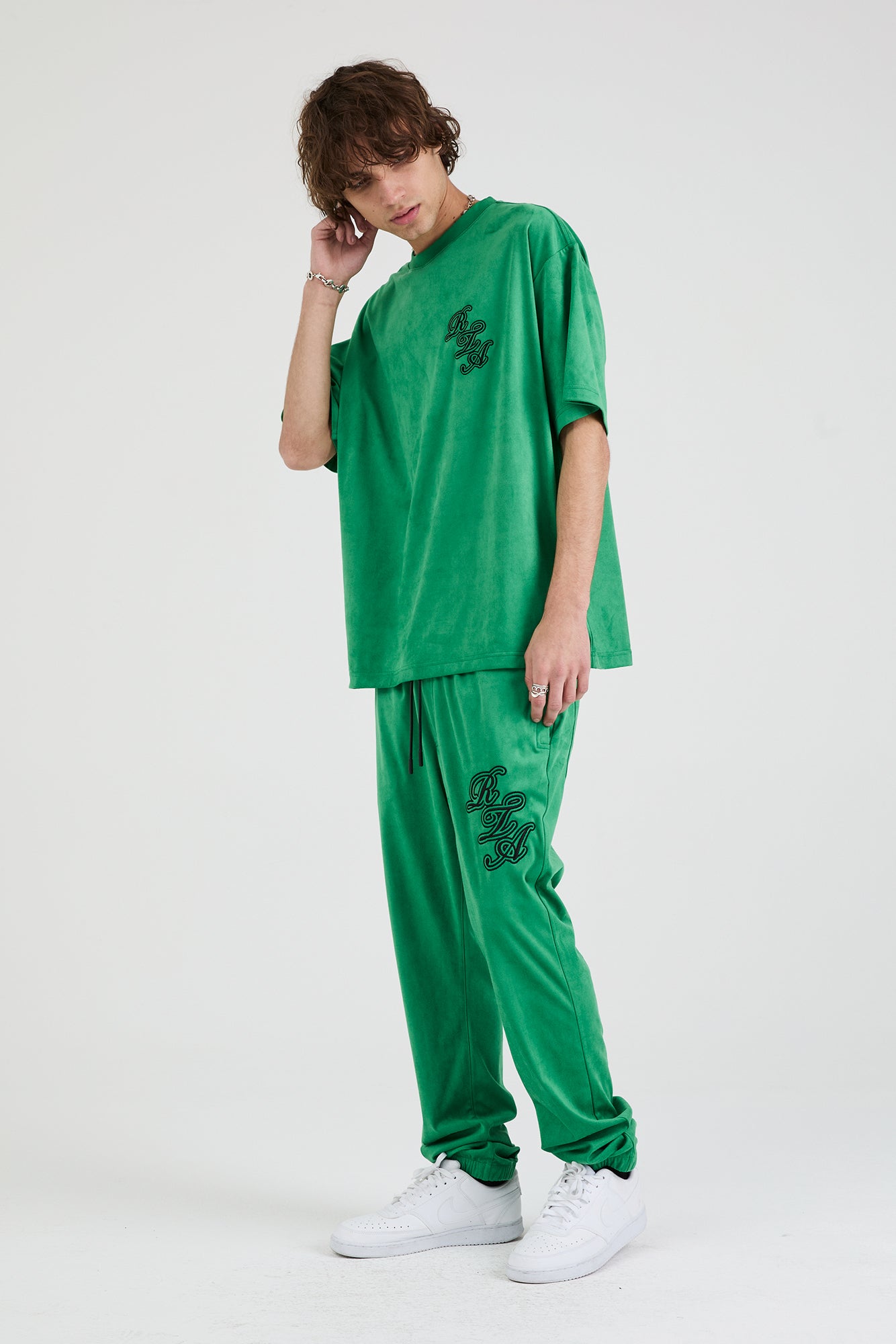 OWEN SWEATPANT | GREEN SCRIPT LOGO