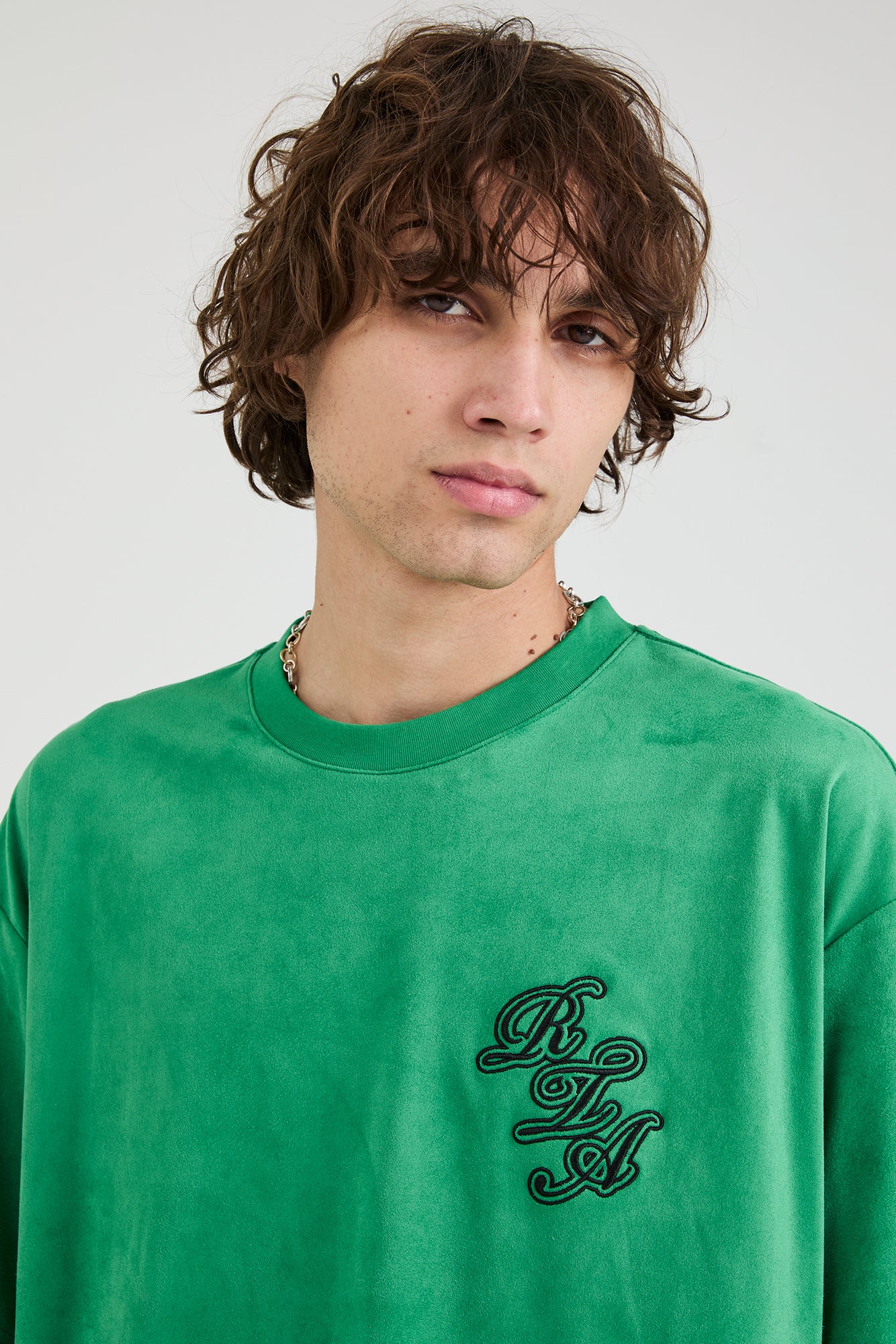 COLIN OVERSIZED SHORT SLEEVE TEE | GREEN SCRIPT LOGO