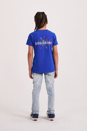 KIDS EDSON SHORT SLEEVE TEE | ROYAL BLUE OLD ENGLISH PARADISE