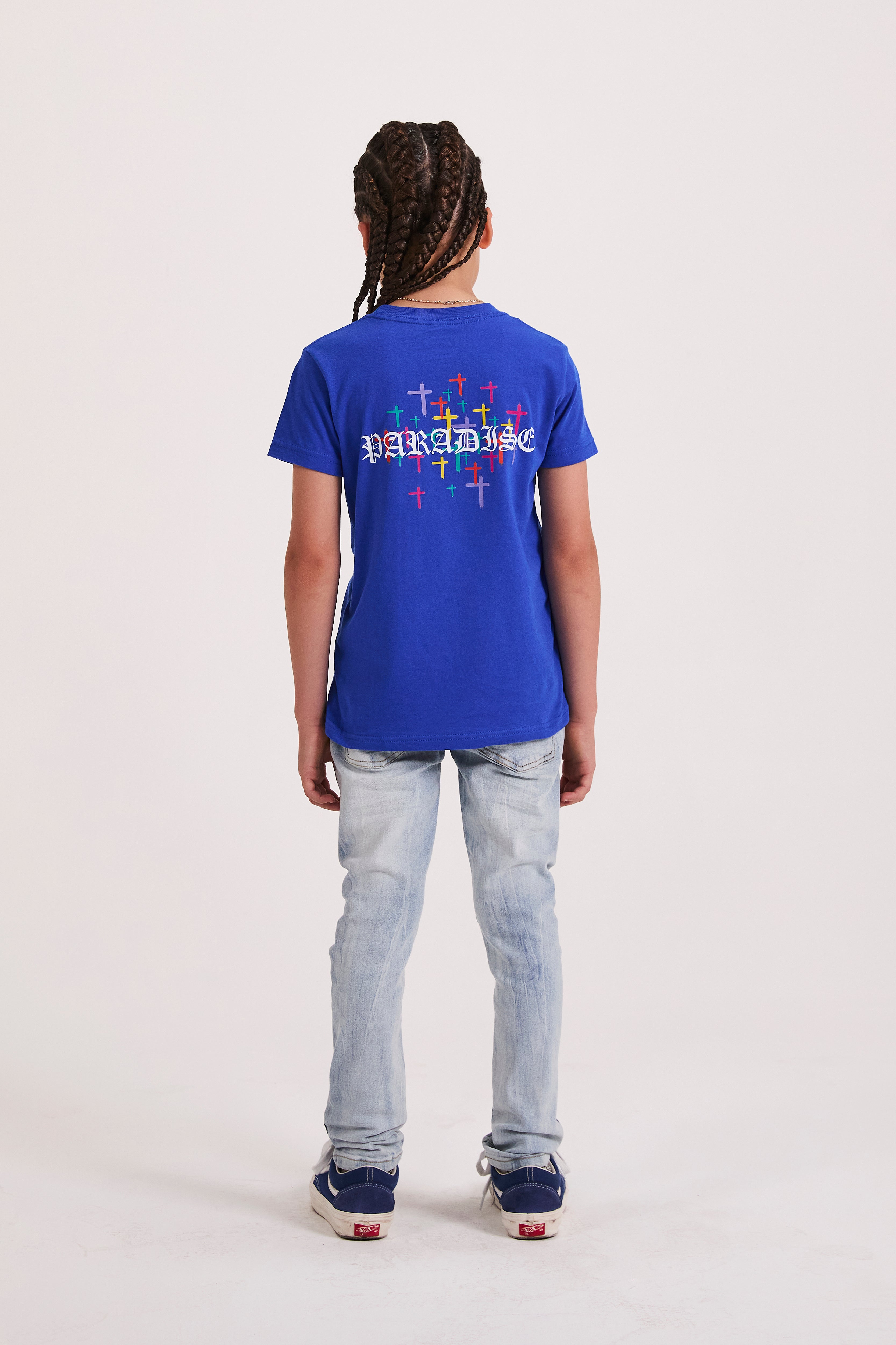 KIDS EDSON SHORT SLEEVE TEE | ROYAL BLUE OLD ENGLISH PARADISE