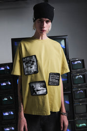 COLIN OVERSIZED SHORT SLEEVE TEE | SAGE YELLOW DIGITAL PATCH