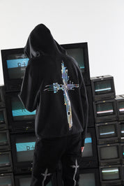 JORDAN OVERSIZED HOODIE | BLACK CIRCUIT CROSS