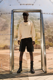 Black Denim Caleb Shorts Styled on Model - Urban Lifestyle | RTA