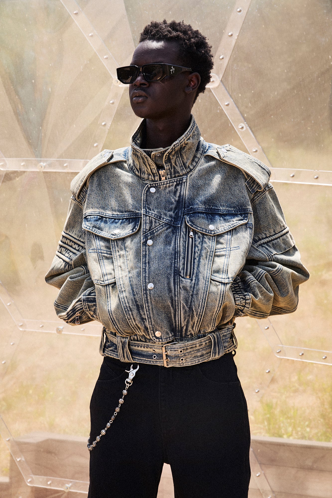Men's Cropped Denim Jacket Dawn Wave | RTA