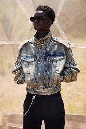 RUI CROPPED DENIM JACKET | DAWN WAVE