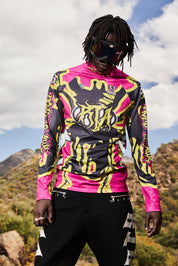 ILIAS MOCK NECK RACING SHIRT | FUCHSIA RACING BEETLE