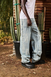 Light Blue Cotton Carpenter Jeans - On Model Desert Lifestyle | RTA