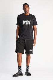 Black Clyde Shorts with Matching Tee - On Model Front View | RTA