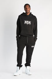 Black Owen Sweatpants Streetwear Set on Model - Front Styled Look | RTA