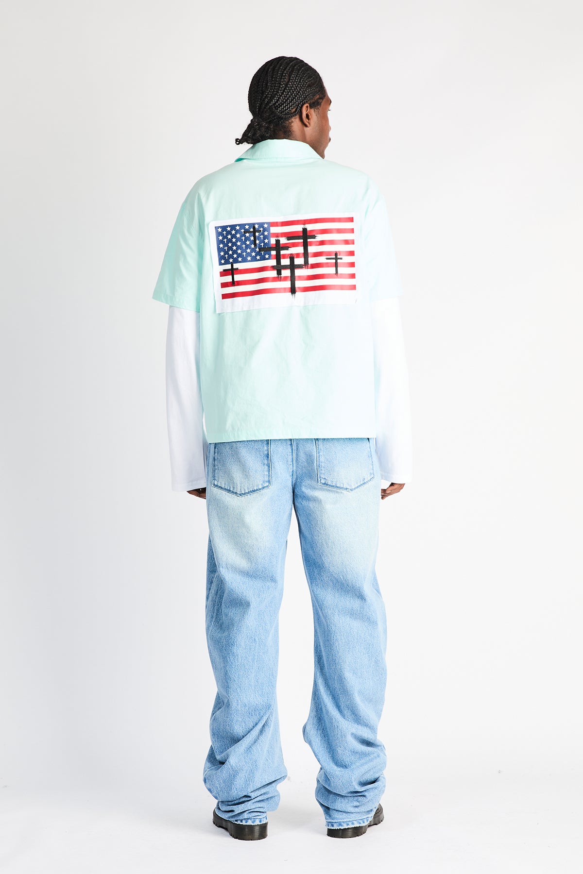 Glacier Blue Xander Jeans - On Model Back View Styled | RTA
