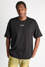 Black Cotton Elian Double Layered Tee - Front Model View | RTA