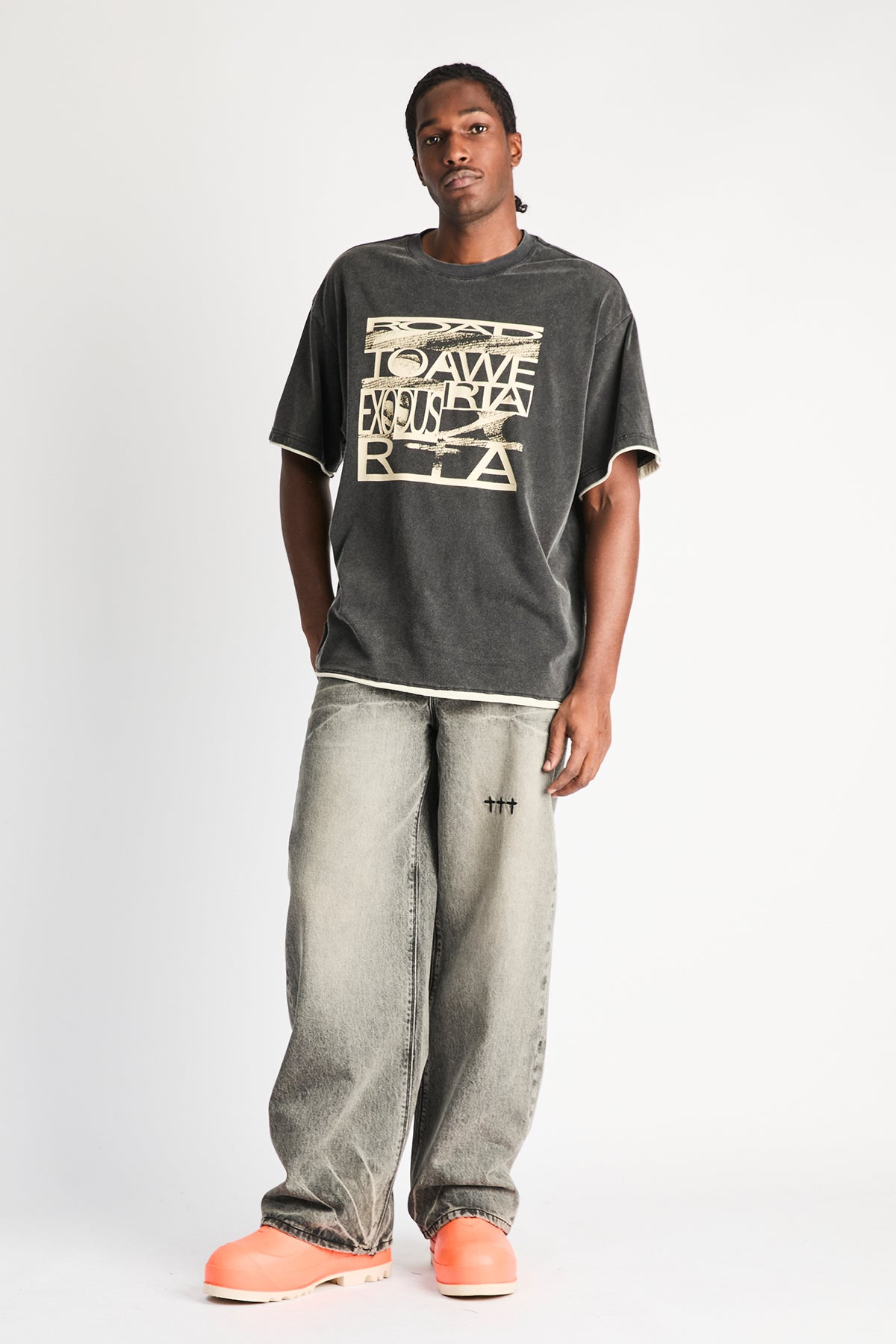 Iron Haze Franco Wide Leg Jeans - Styled Look Front View | RTA