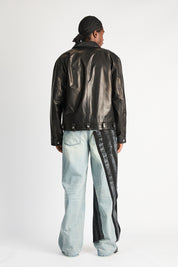 LIOR WIDE LEG JEANS | INDIGO FRAYED FLAG