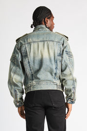 RUI CROPPED DENIM JACKET | DAWN WAVE