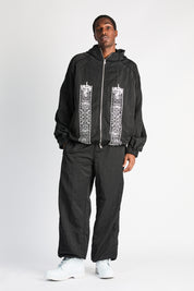 Black Nixon Track Suit with Paisley Graphics - On Model Front | RtA