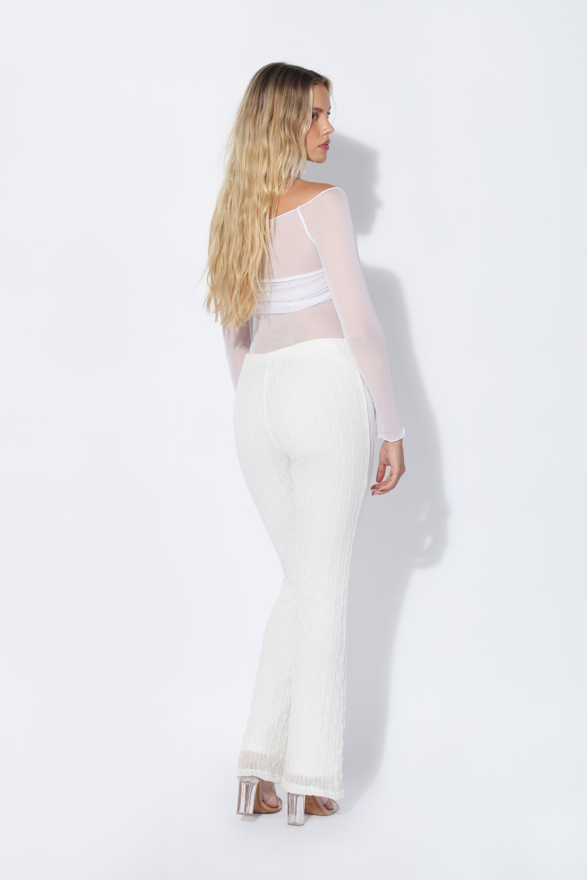 HIGH WAIST FLARE PANT | OFF WHITE