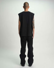 Black Alwin Moto Jean - On Model Back View, Luxury Streetwear Pants | RTA