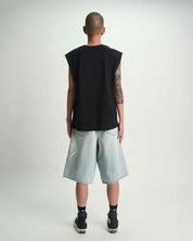 Soft Horizon Gustavo Shorts with Cursive Detail - Full Body Back | RTA